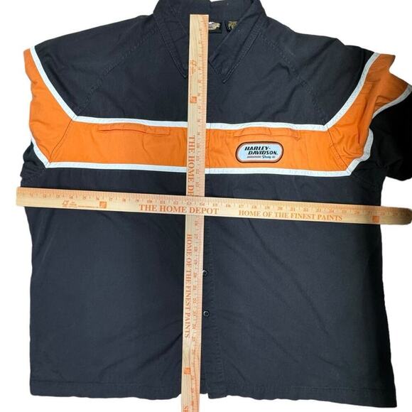 Harley-Davidson Button Up Shirt Mens XXL Motorcycle Racing Embroidered Pocket - Picture 11 of 16